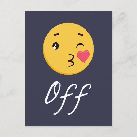 Carte Postale Kiss Off Emoji Funny Trendy Populaire Cute (Devant)