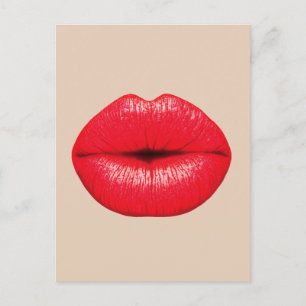 CARTE POSTALE KISS RED LIPS MOUTH