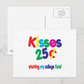 Carte Postale KISSES 25 Cents ... Fonds du collège (Devant / Derrière)