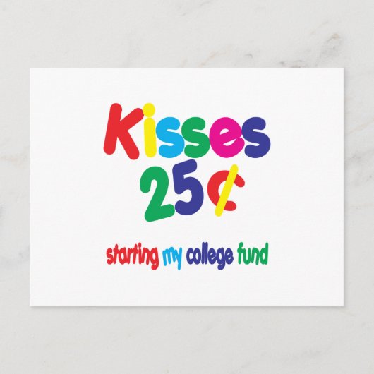 Carte Postale KISSES 25 Cents ... Fonds du collège (Devant)