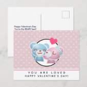 Carte Postale KIssing Bears sur la Saint-Valentin Pois (Devant / Derrière)