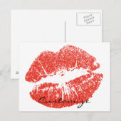 Carte Postale Kissing Red lips (Devant / Derrière)