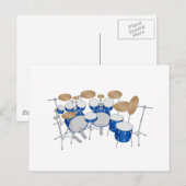 Carte Postale Kit de batterie à 10 pièces : Dessin vectoriel : (Devant / Derrière)