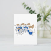 Carte Postale Kit de batterie à 10 pièces : Dessin vectoriel : (Debout devant)