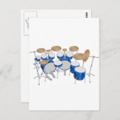 Carte Postale Kit de batterie à 10 pièces : Dessin vectoriel : (Devant / Derrière)