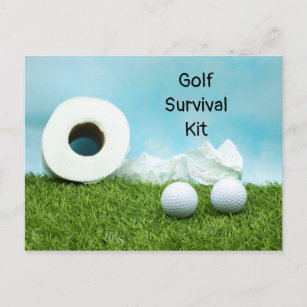Carte Postale Kit de survie golf boule de golf papier toilette