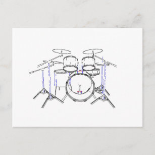 Carte Postale Kit de tambour 5 pièces : Dessin du marqueur :