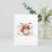 Carte Postale Kit de tambour orange : (Debout devant)
