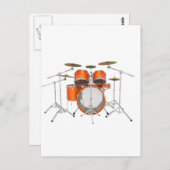Carte Postale Kit de tambour orange : (Devant / Derrière)