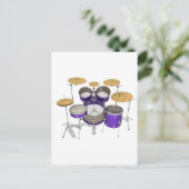 Carte Postale Kit de tambour pourpre : (Debout devant)
