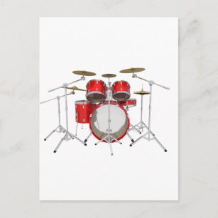 Carte Postale Kit de tambour rouge :