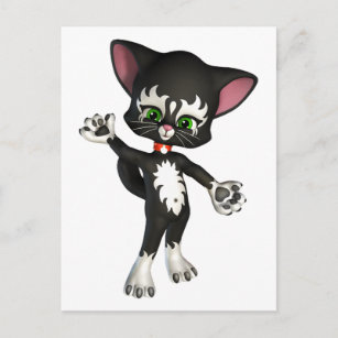 Carte Postale Kit E. Chat, mignonne chaton caricaturale