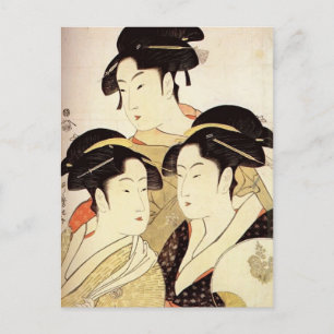 Carte Postale Kitagawa Utamaro : Trois beautés de l'heure actuel