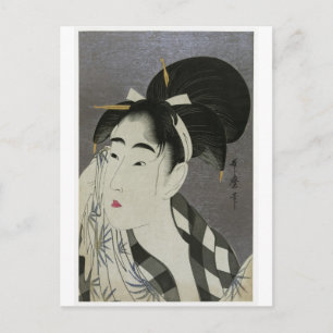 Carte Postale Kitagawa Utamoro's "Woman Wiping Sweat"