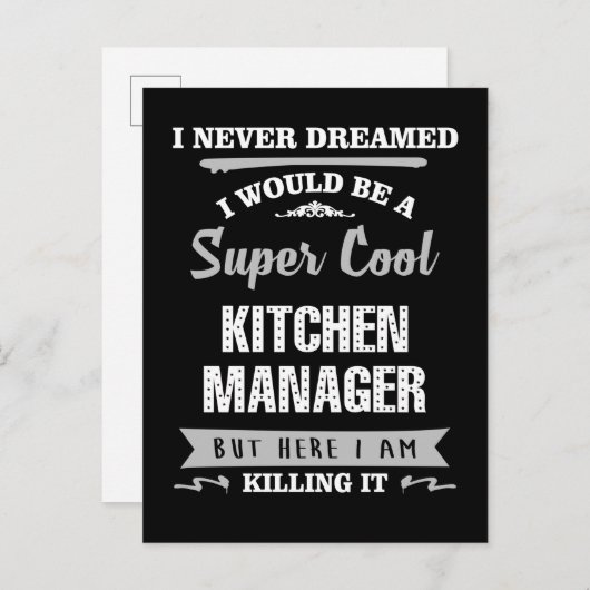 Carte Postale Kitchen Manager Super Cool Killing it (Devant / Derrière)