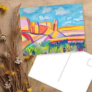 Carte Postale Kitchen Mesa Nouveau-Mexique Aquarelle peinte à la