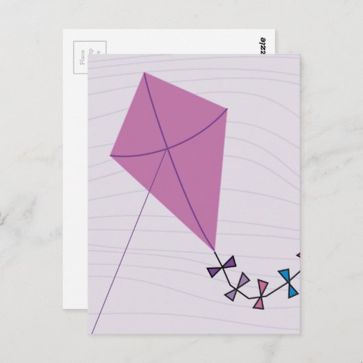 Carte Postale Kite rose (Devant / Derrière)
