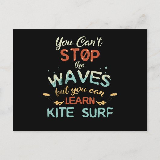 Carte Postale Kite Surf Kitesurf Stop Waves Surf Windsurf (Devant)
