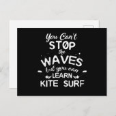 Carte Postale Kite Surf Kitesurfing Stop Waves Surf Windsurfing (Devant / Derrière)