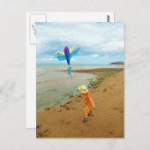 Carte Postale Kite volant enfant (Devant / Derrière)