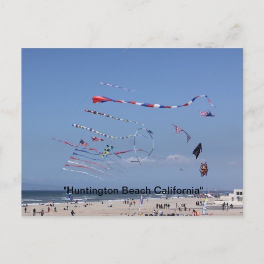 Carte Postale Kite volant sur la plage (Devant)