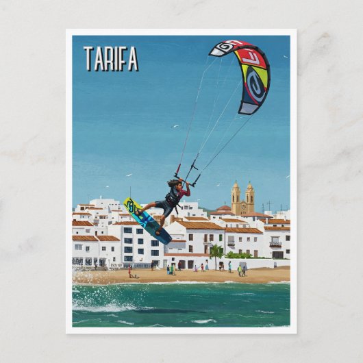 Carte Postale Kitesurf Tarifa Espagne Voyage (Devant)