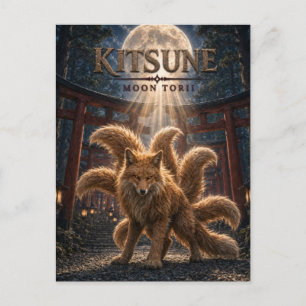 Carte Postale Kitsune Moon Torii Dark Cinema