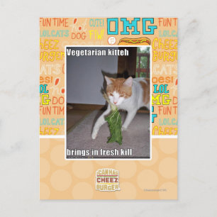 Carte Postale Kitteh végétarien