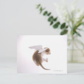Carte Postale Kitten avec ailes d'ange fixées à l'arrière, à l'a (Debout devant)