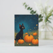 Carte Postale Kitten avec Citrouille (Debout devant)