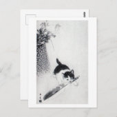 Carte Postale Kitten avec plume, Imao Keinen (Devant / Derrière)
