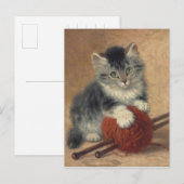 Carte Postale Kitten avec une boule de laine CC0194 Ronner-Knip (Devant / Derrière)