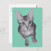 Carte Postale Kitten Big Eyes Pop Art (Devant / Derrière)