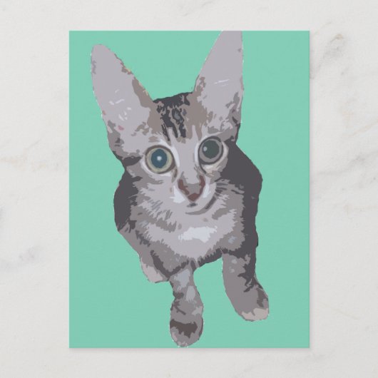 Carte Postale Kitten Big Eyes Pop Art (Devant)