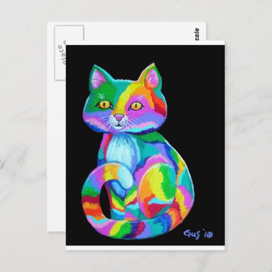 Carte Postale Kitten coloré (Devant / Derrière)