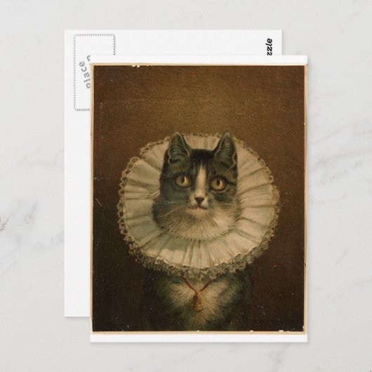 Carte Postale Kitten dans un ruff élisabéthain (Devant / Derrière)