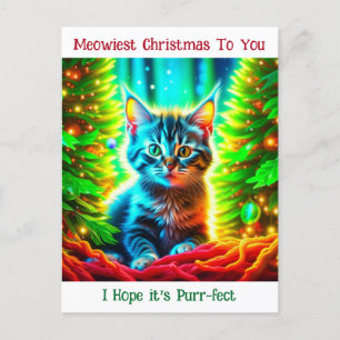 Carte Postale Kitten de Noël personnalisé et Bonne année