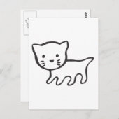 Carte Postale Kitten en noir et blanc (Devant / Derrière)