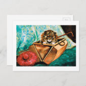 Carte Postale Kitten en sac en cuir, Louis Wain (Devant / Derrière)