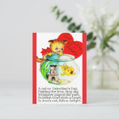 Carte Postale Kitten & Fish Bowl Vintage Valentine Postcard (Debout devant)