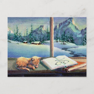 Carte Postale KITTEN on the SILL by SHARON SHARPE