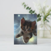 Carte Postale Kitten Voler dans l'espace (Debout devant)