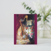 Carte Postale Kittens Jouer Harp Music peinture (Debout devant)