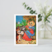 Carte Postale Kittens & Lady, Louis Wain (Debout devant)