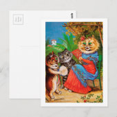 Carte Postale Kittens & Lady, Louis Wain (Devant / Derrière)