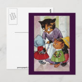 Carte Postale Kittens prêt pour l'école (Devant / Derrière)