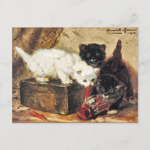 Carte Postale Kittens -Thé pour deux - Peinture de chats
