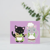 Carte Postale Kittés de cuisine Yoyo et Suki Neko (Debout devant)