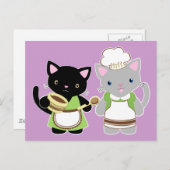 Carte Postale Kittés de cuisine Yoyo et Suki Neko (Devant / Derrière)
