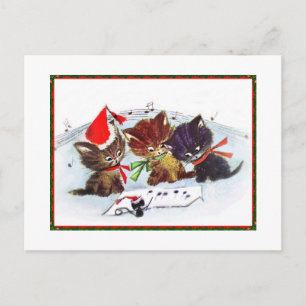 Carte Postale Kitties avec souris Maestro